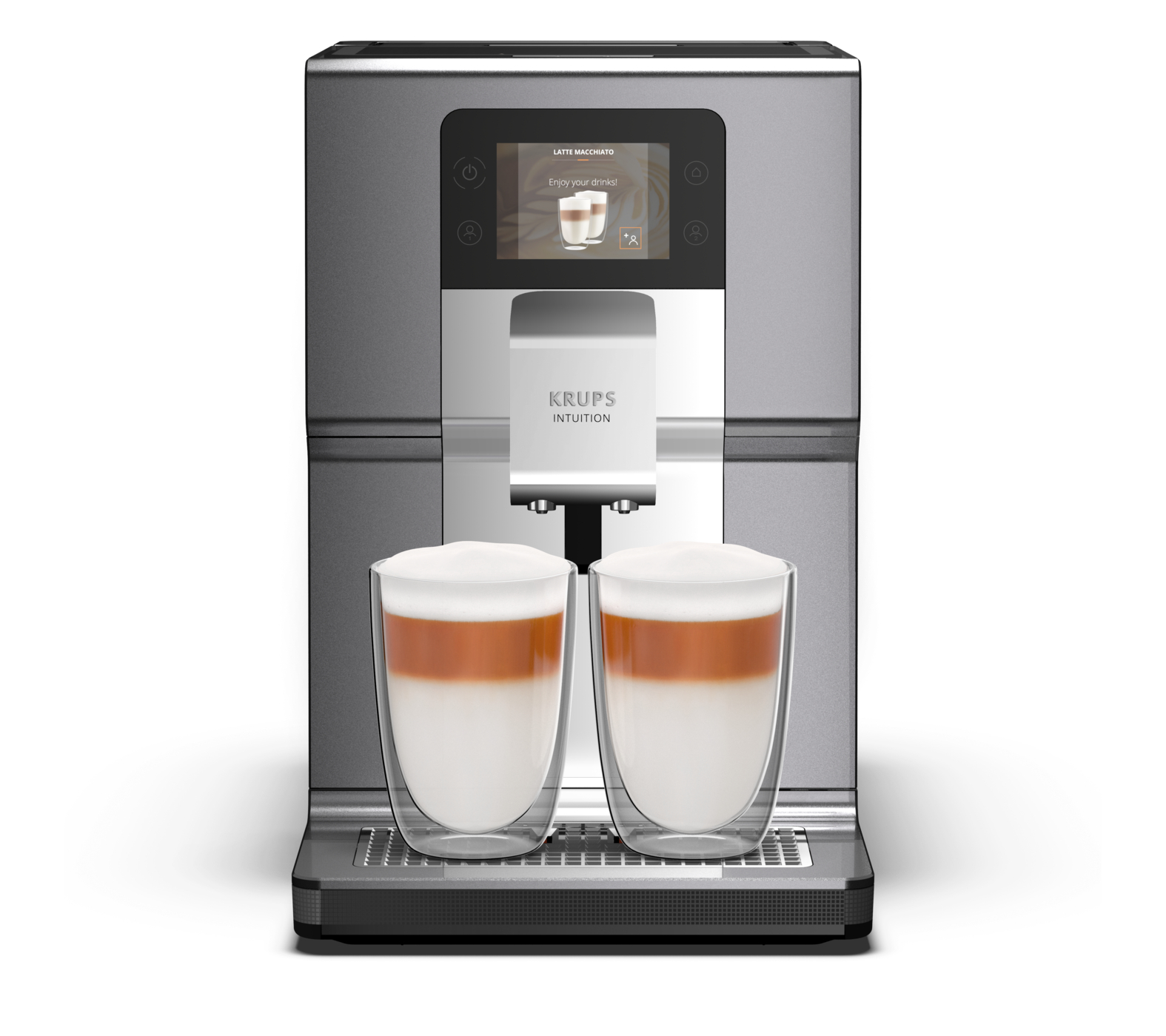 Автоматическая кофемашина Krups Intuition Preference+ EA875E10, цвет серебристый